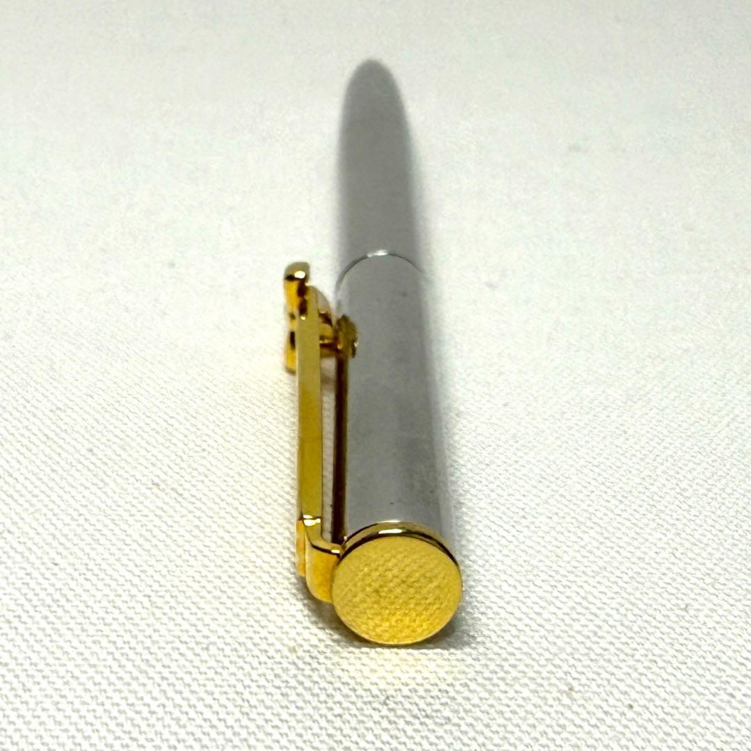 MIKIMOTO Pearl Ballpoint Pen Silver Gold Ribbon Motif Medium Nib Used