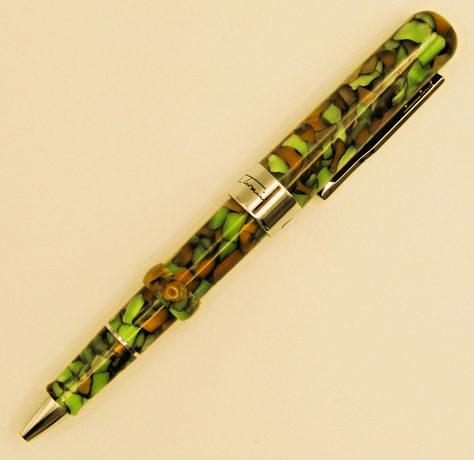 Conklin Mark Twain Crescent Collection Ballpoint Pen Spring Green Colorway