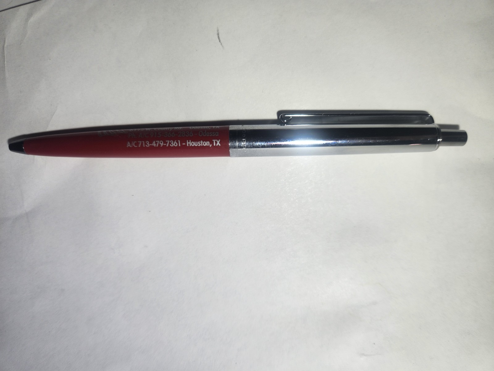 Vintage Paper Mate Double Heart Ballpoint Pen Red & Chrome