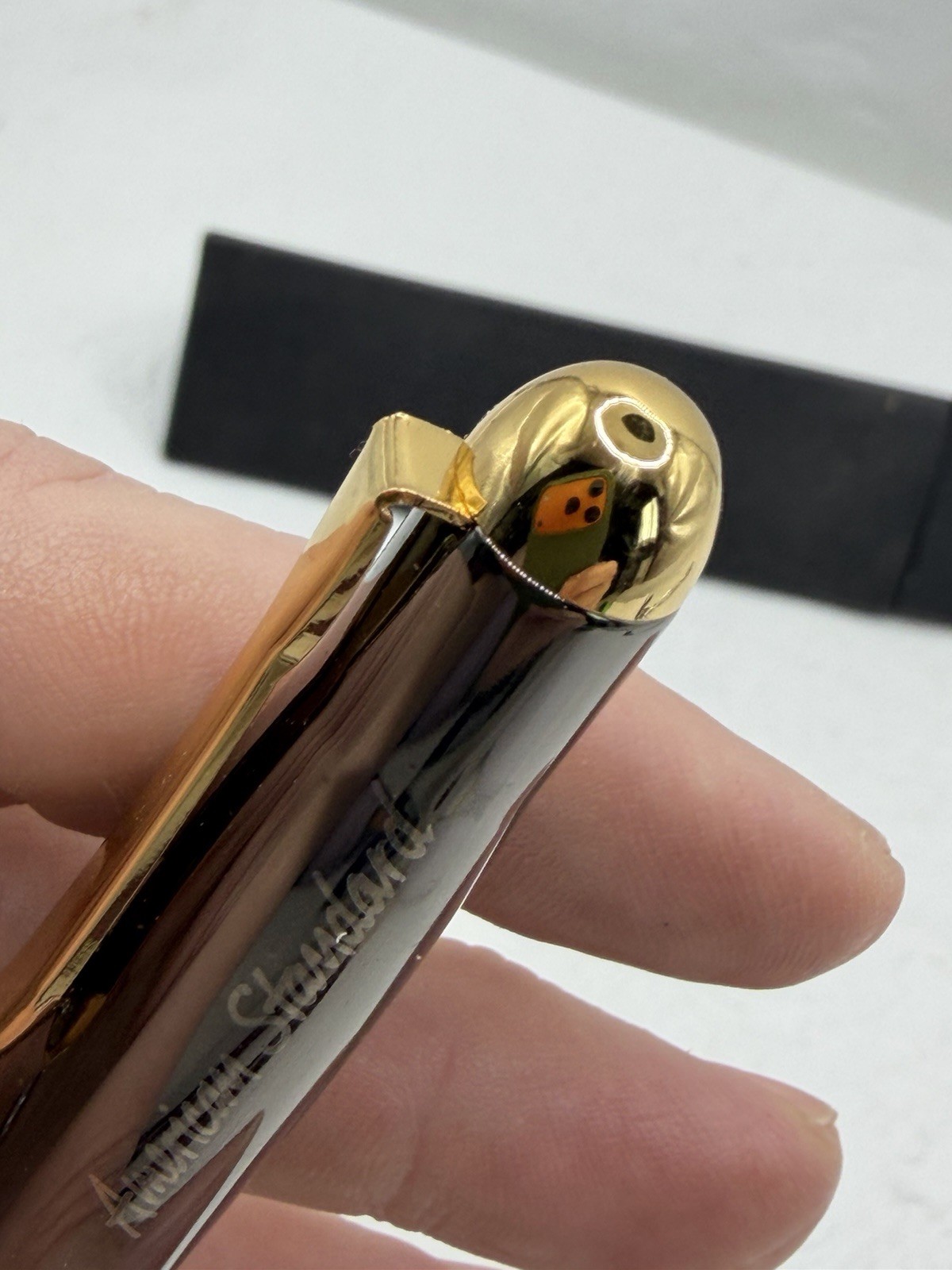 Bettoni Pen American Standard Roller Ball Gun Metal Gold Tone & Box