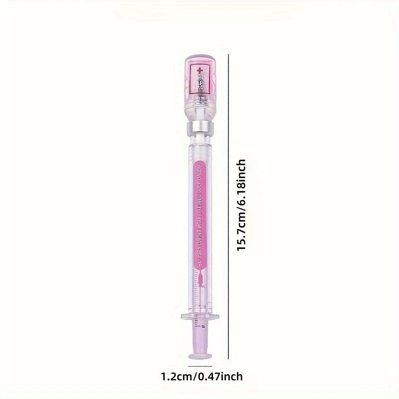 5PCS Random Color Belt Syringe Shaped Gel Neutral Pen, Signature Ballpoint Pen,