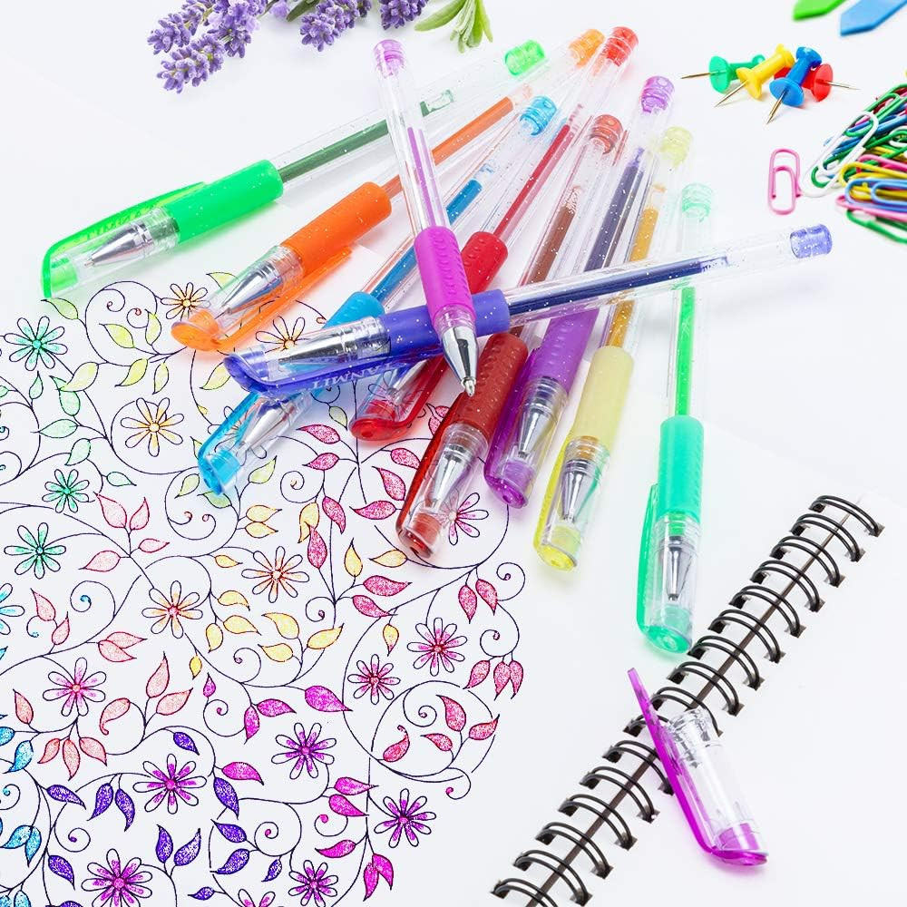 Gel Pens, 33 Color Gel Pen Fine Point Colored Pen Set with 40% More Ink