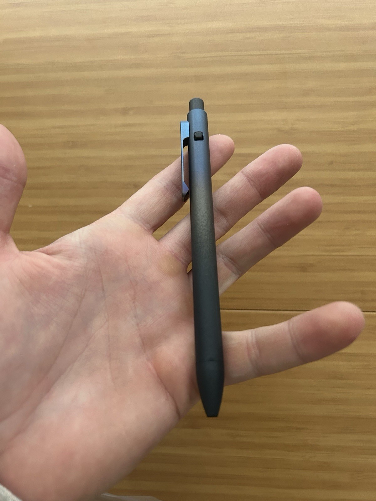Tactile Turn x Shiny EDC Custom Blue / Gray Cerakote Standard Ti Side Click Pen