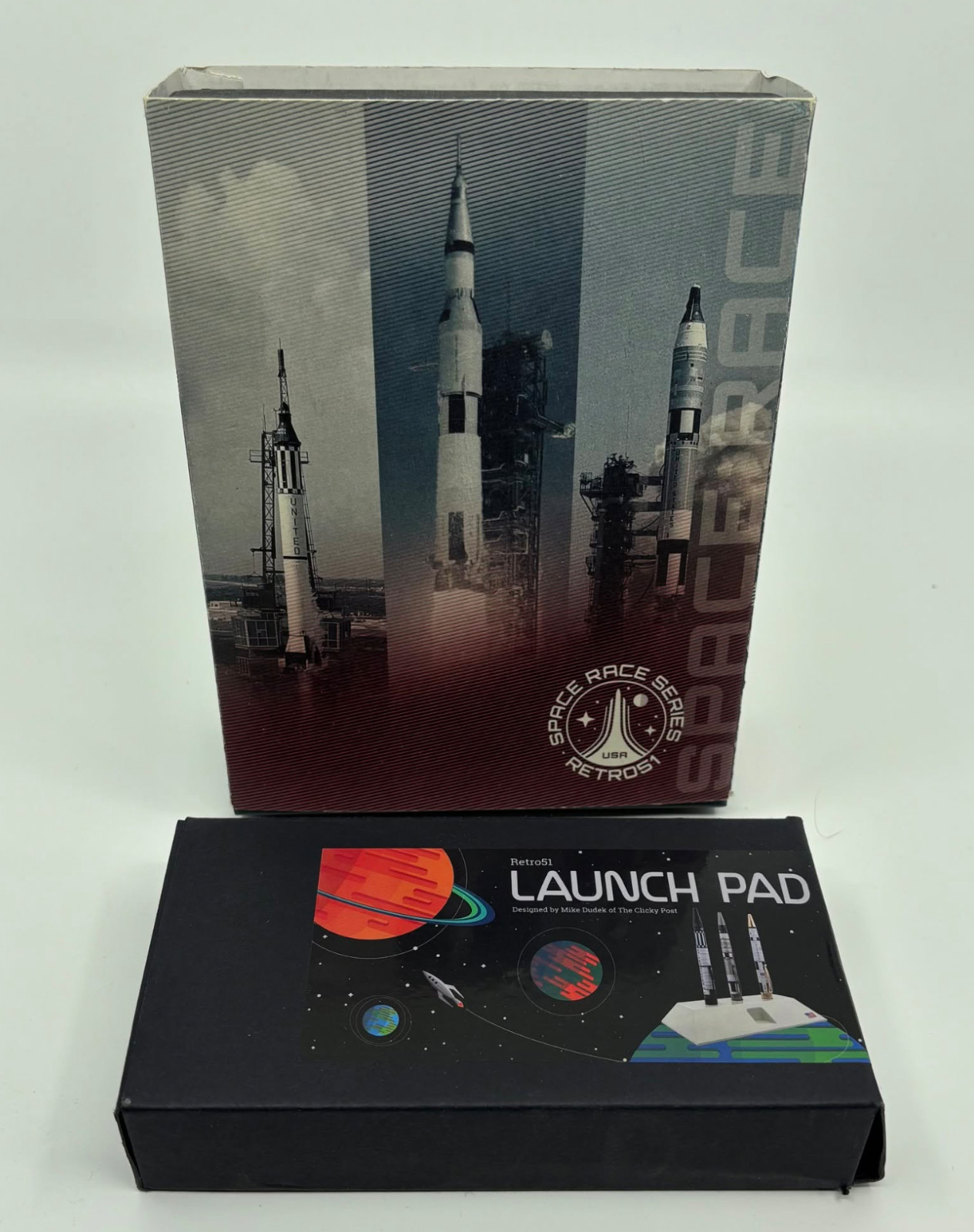 Retro 51 VRR-1848 Space Race Series LE 3 Pen Set & Metal Launch Pad, Boxed