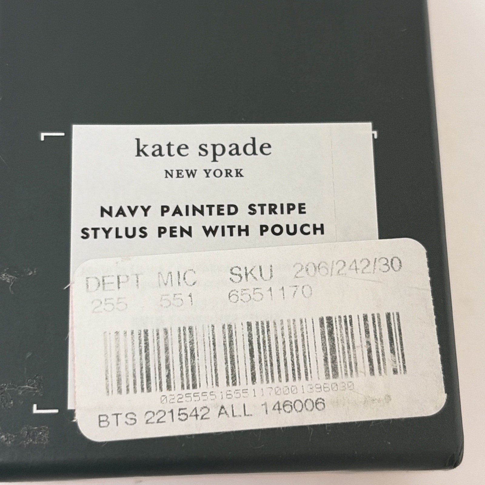 Kate Spade New York Stylus Pen with Pouch Striped Navy Blue And White New in Box