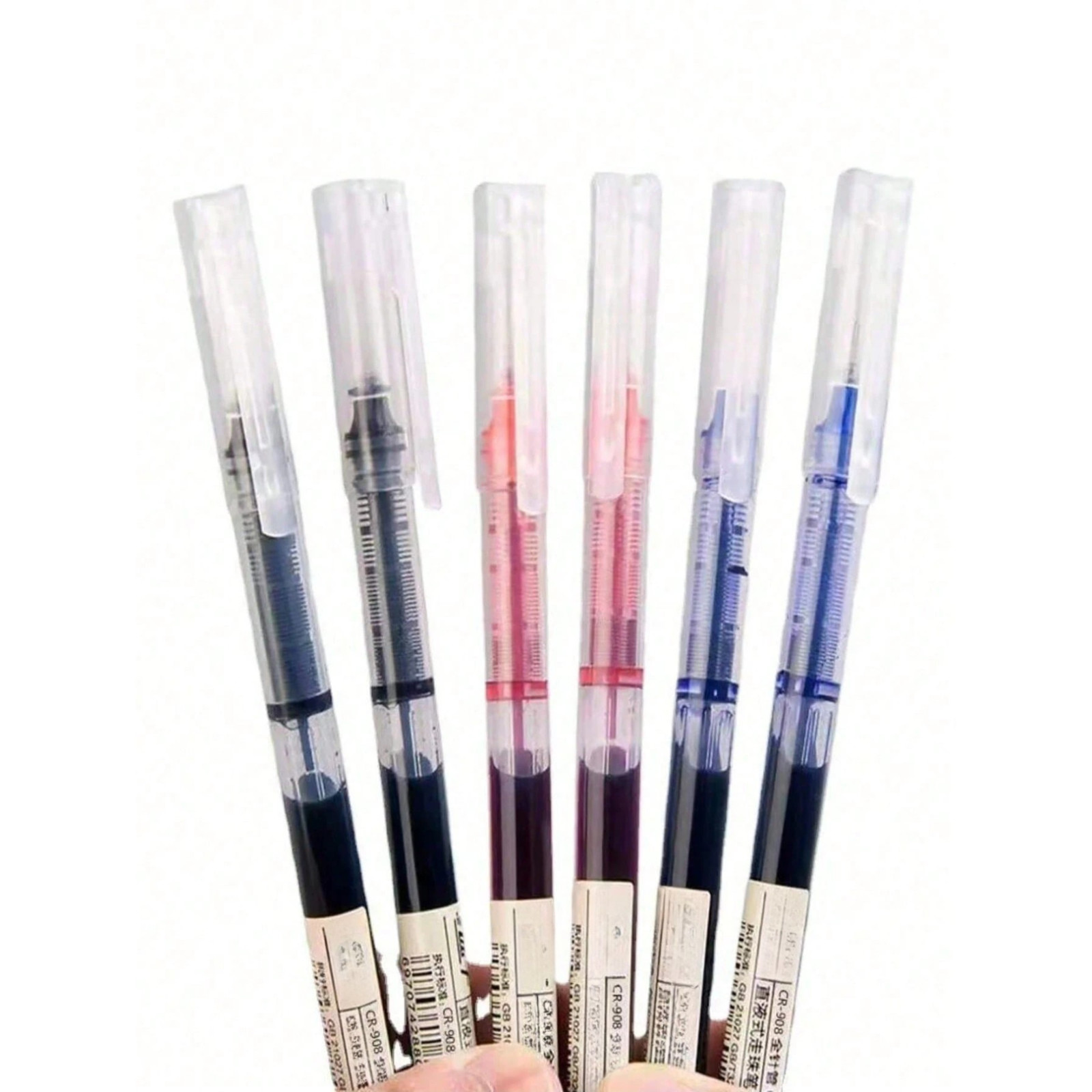 5Pcs/Set Liquid Ink Gel Pens Quick Dry Ink Black/Blue/Red 0.5mm Signature Pen US