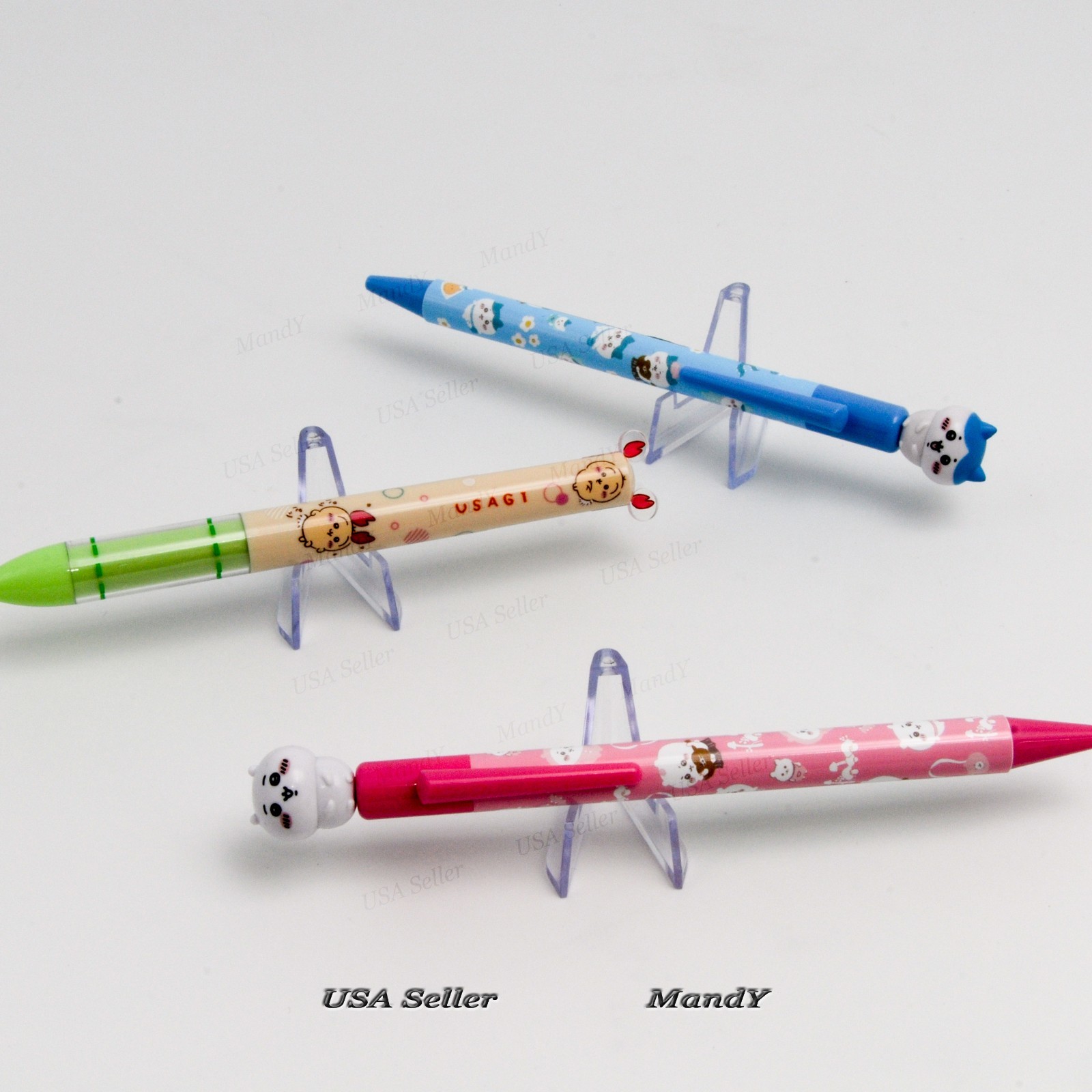 Chiikawa Ballpoint Pen Black Ink Color with Chiikawa Figure Set of 3: US Seller