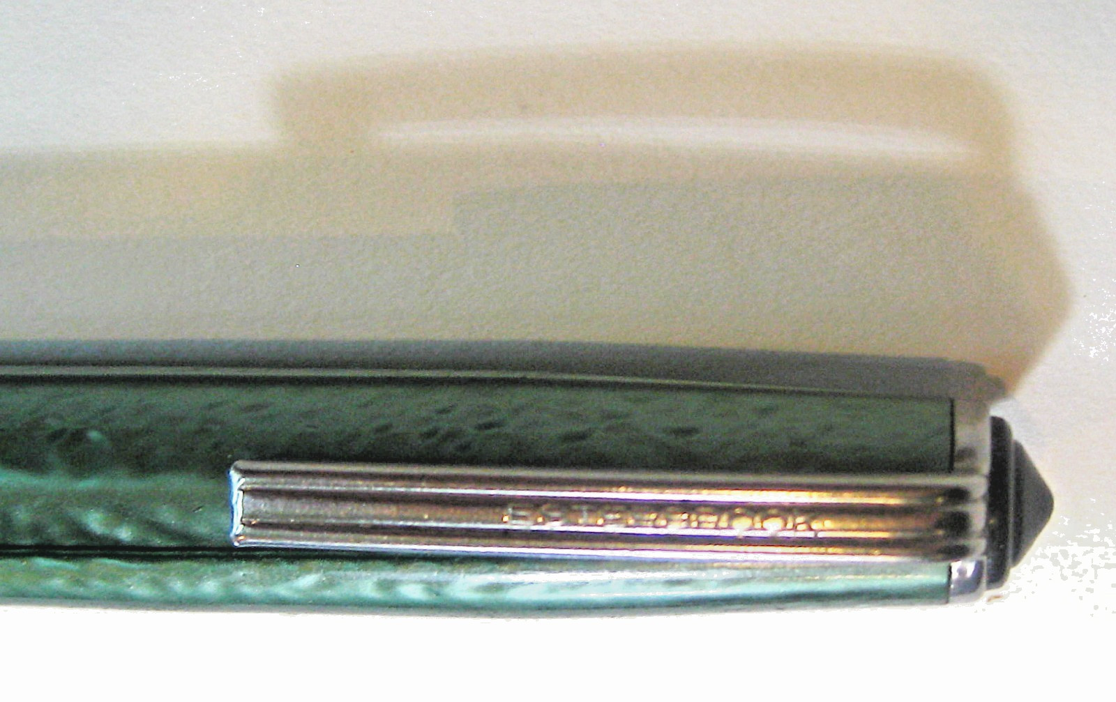 Pearl Green Esterbrook Ball Pen J series, dry refill, cap action. Beauty