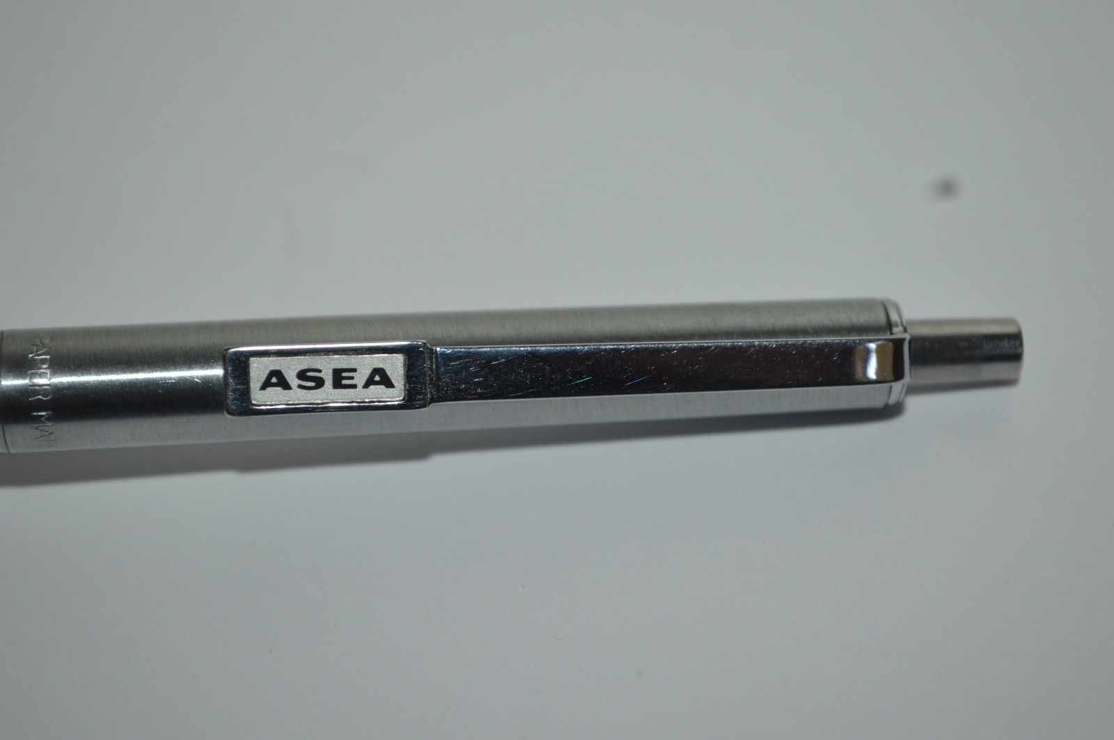 PAPER MATE Profile Slim Grip Ballpoint Pen ASEA Promo Chrome Made In USA 1990s