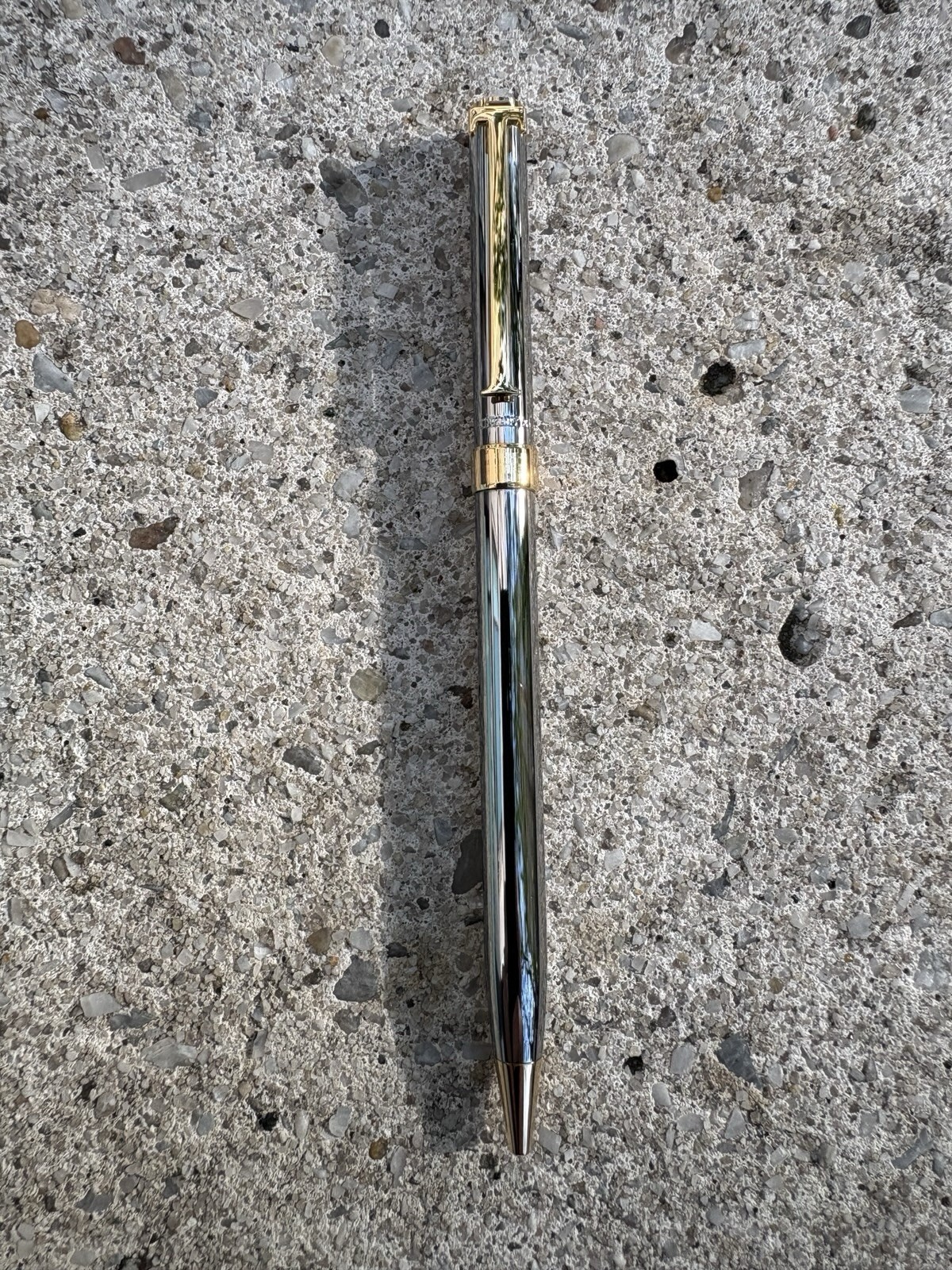 NWOT TIFFANY＆CO. Ballpoint Pen T Clip Silver & Gold Trim Box & Pouch