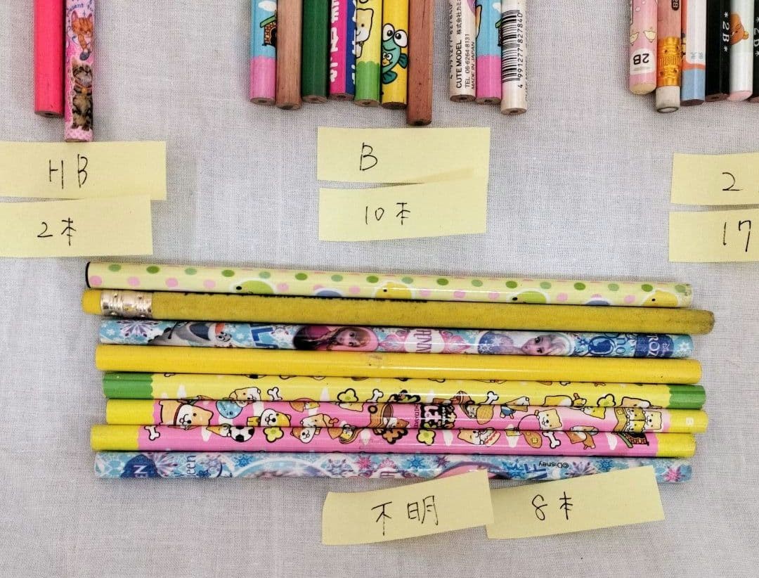 Pencils and pencils set, 44 pieces, HB, B, 2B, unknown, red, blue #da8db7