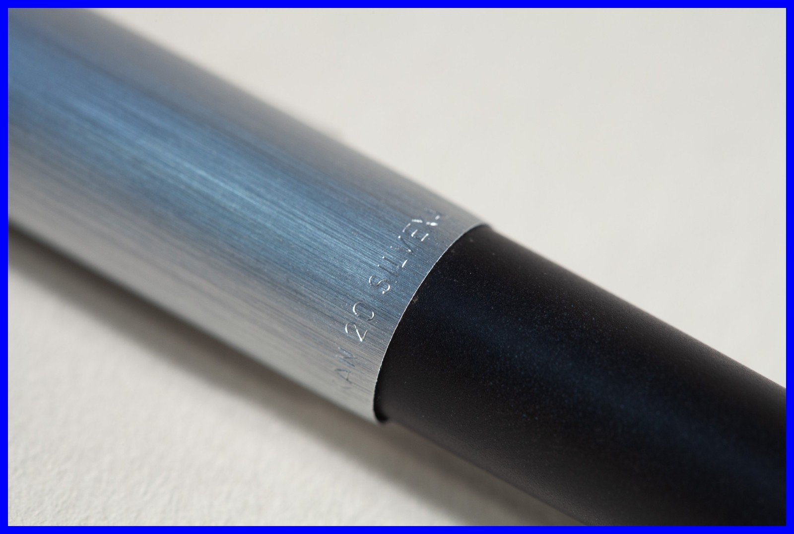 1971s Pelikan SILVEXA 20 Ballpoint Pen Line Textured Silver & Black