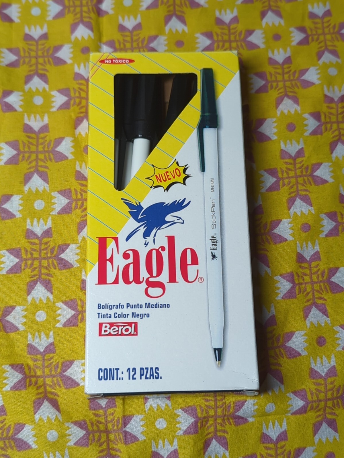 VTG Box 8 Berol Eagle STICKPENS Ball Point Pens Black Medium All Tested And Work