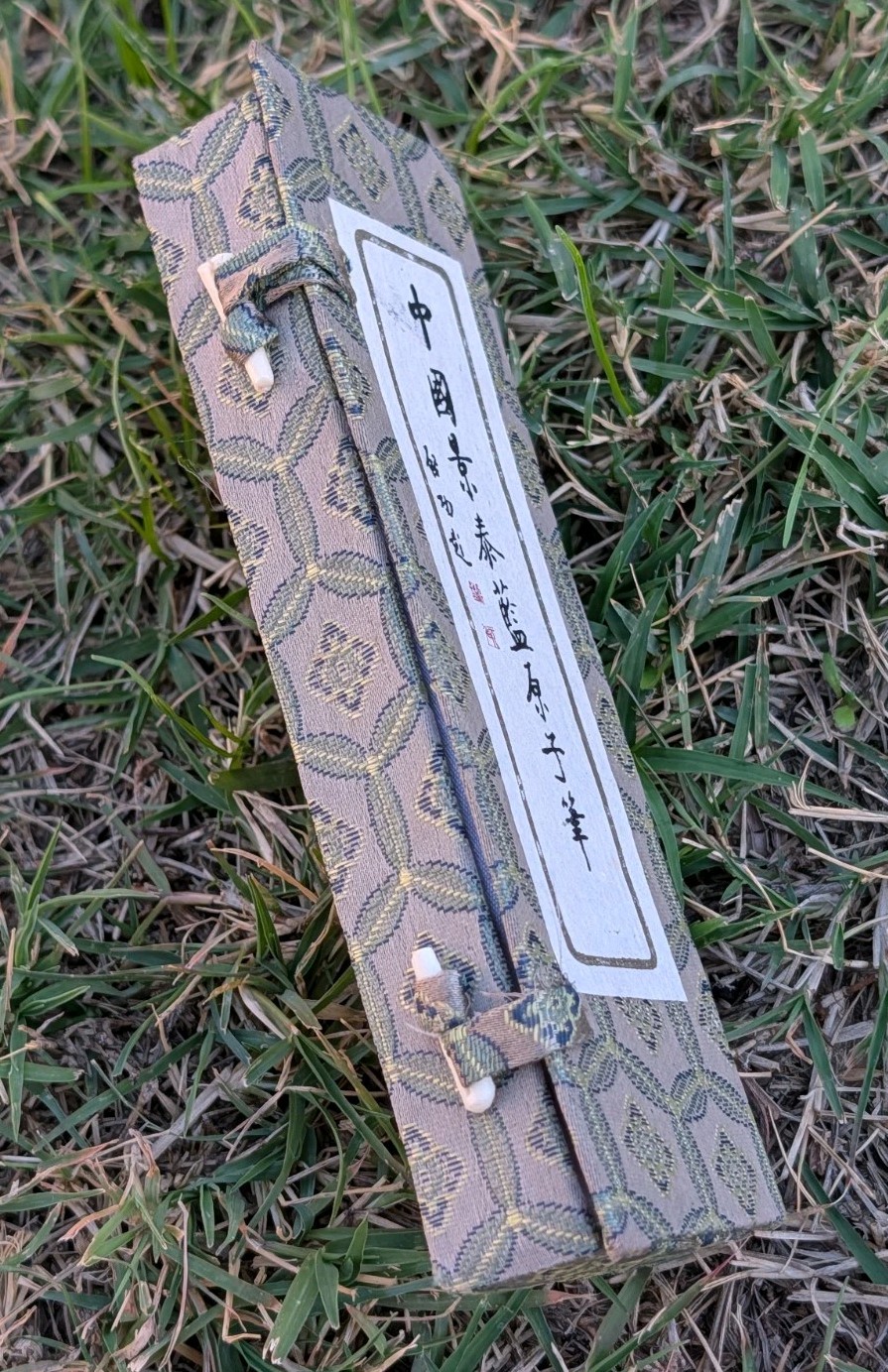 VINTAGE Chinese Cloisonné Ballpoint Pen «Jingtai Blue» Floral Enamel & Gold Trim