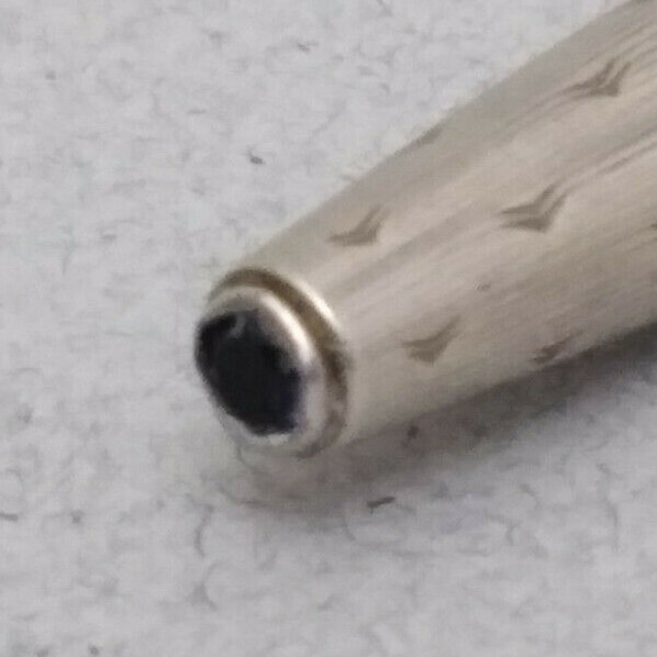 RARE UNIQUE WALDMANN STERLING SILVER 925 LADY BALLPOINT PEN BLUE STONE VINTAGE