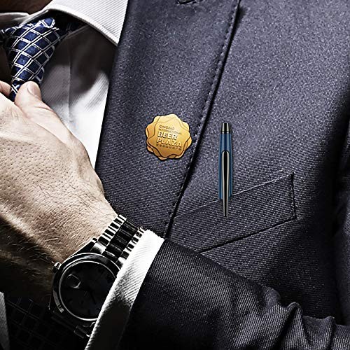 Slim Metallic Retractable Ballpoint Pens -Black ink-Blue & Black, Nice Gift