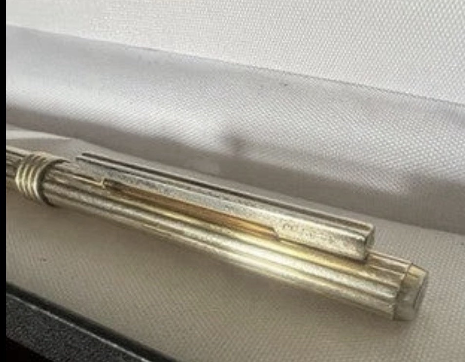 Dior Ballpoint Pen Solid SILVER 925 Rotating Writes Vintage