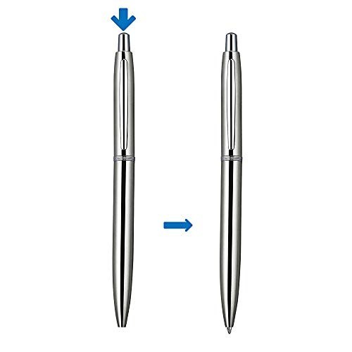 6 Pcs Retractable Metal Ballpoint Pens – 1.0mm Black Ink, Office & Gift Set, 12