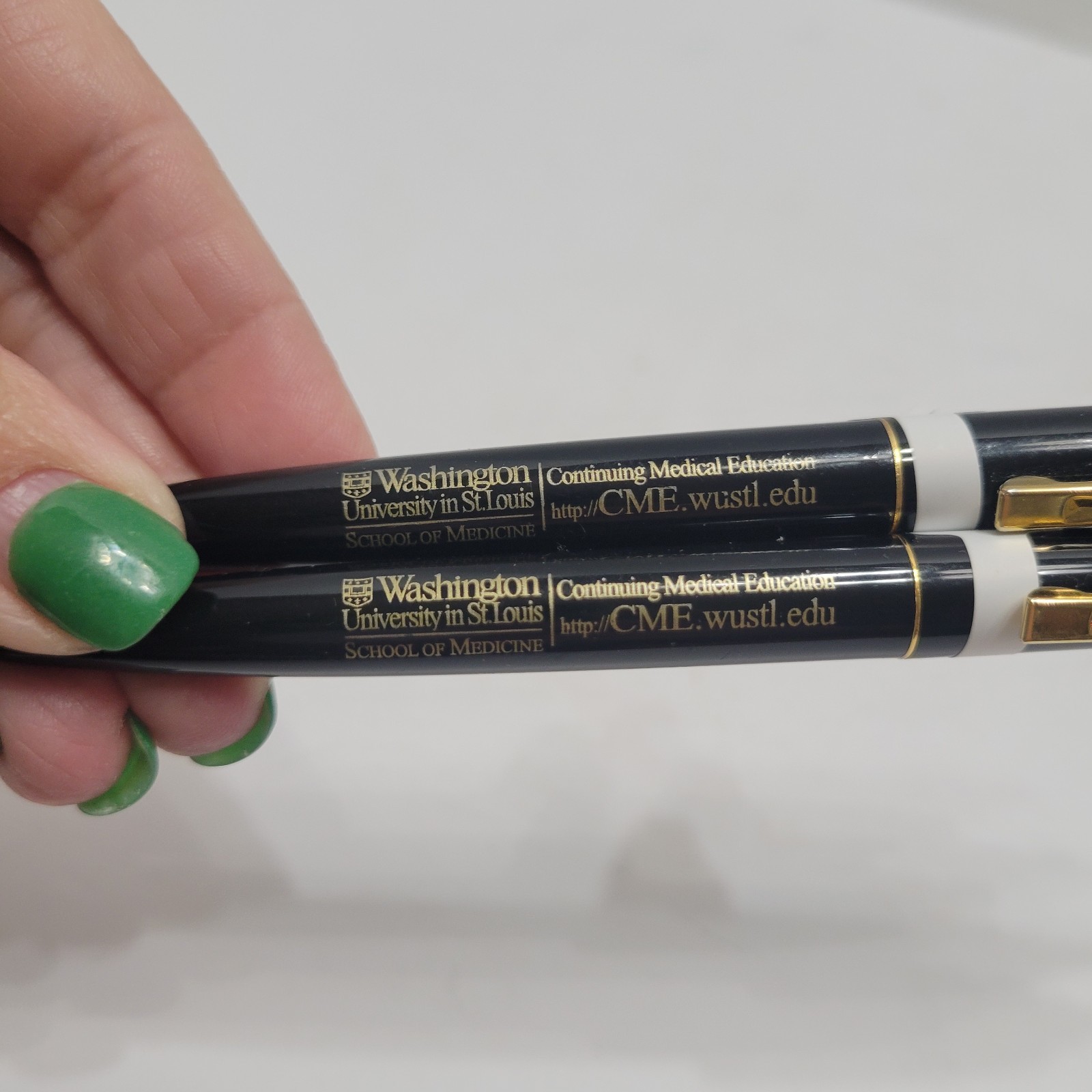 2 VTG Bic Clic Pen Washington University School Of Med Black W/Gold Trim Mexico