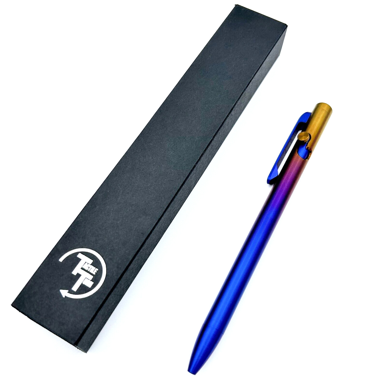 Tactile Turn – Titanium Slim Bolt Action Standard Size Pen Wyo Sunrise Ano Color