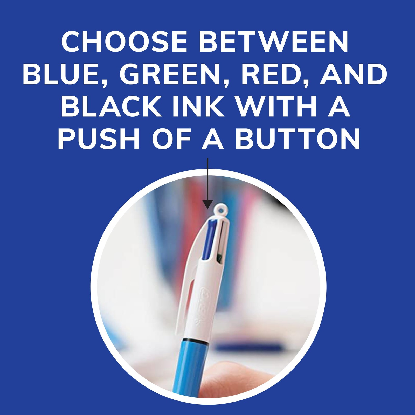 4 Color Original Retractable Ballpoint Pen with 1.0 mm Medium Point 3 4 Colors