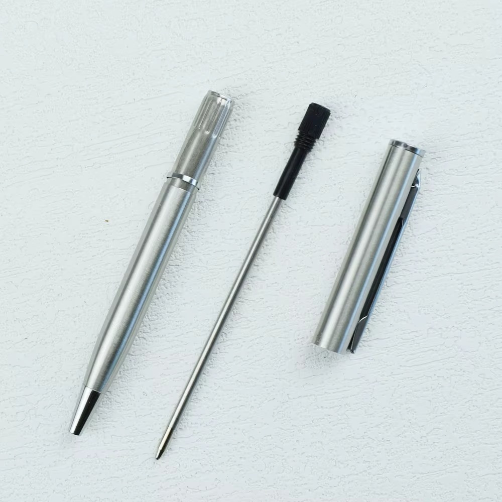 Mini Metal Twist-Activated Ballpoint Pen – Pocket-Sized 0.7mm Fine Black Ink