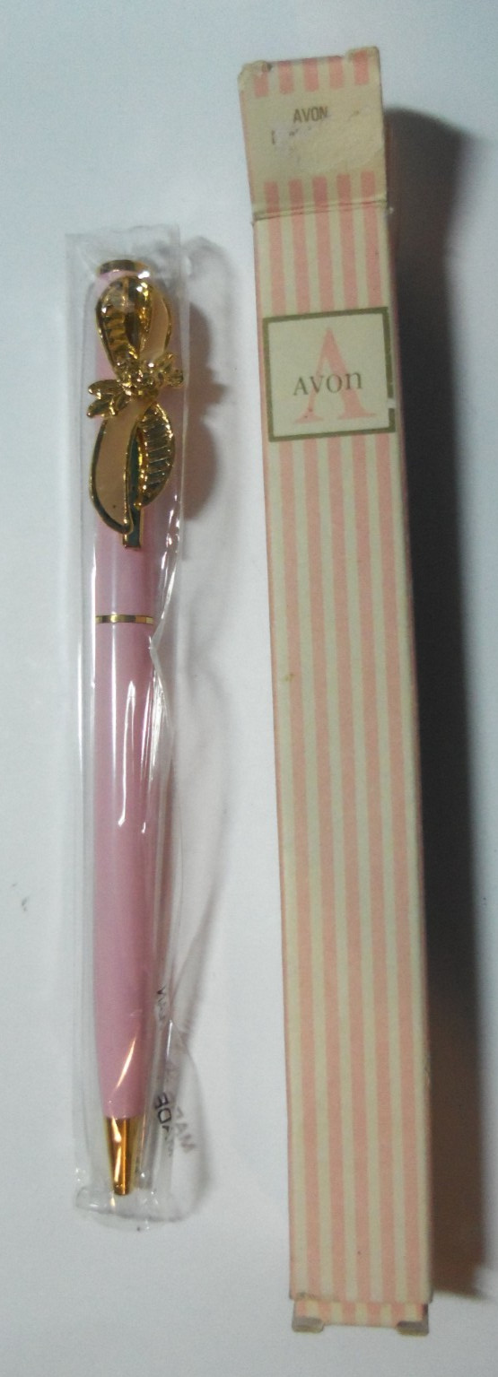 Vintage 1995 Avon Pink Enamel Breast Cancer Awareness Ballpoint Pen~ New Old OS