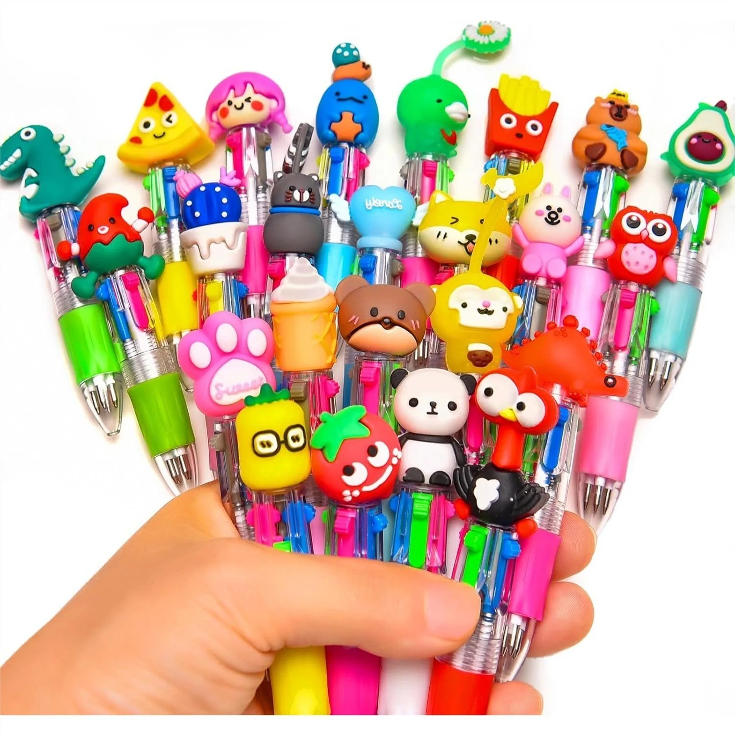 24 Pack Mini 4-in-1 Multicolor Pens, Cute Ballpoint Party Favors