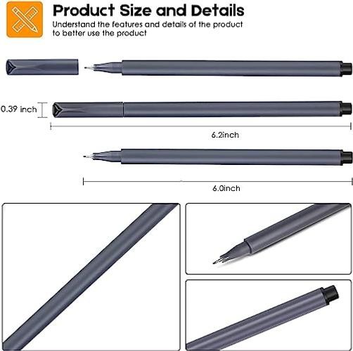 0.38mm Ink Pens Fine Point Smooth Writing Pens for 1 Count (Pack of 18) Black