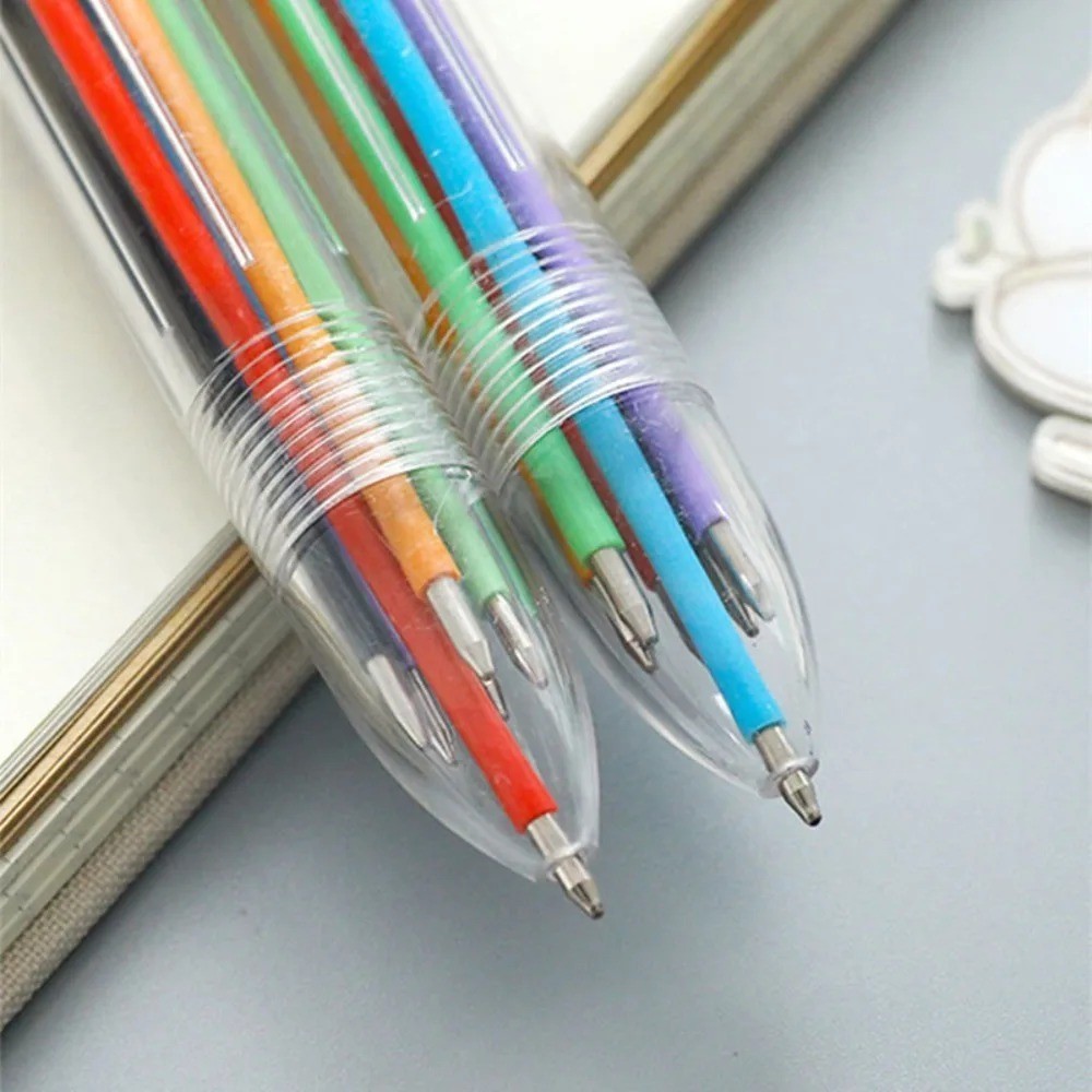 1pc MultiColor 6 in 1 Color Ballpoint Pen Ball Point Pens Kids School Office
