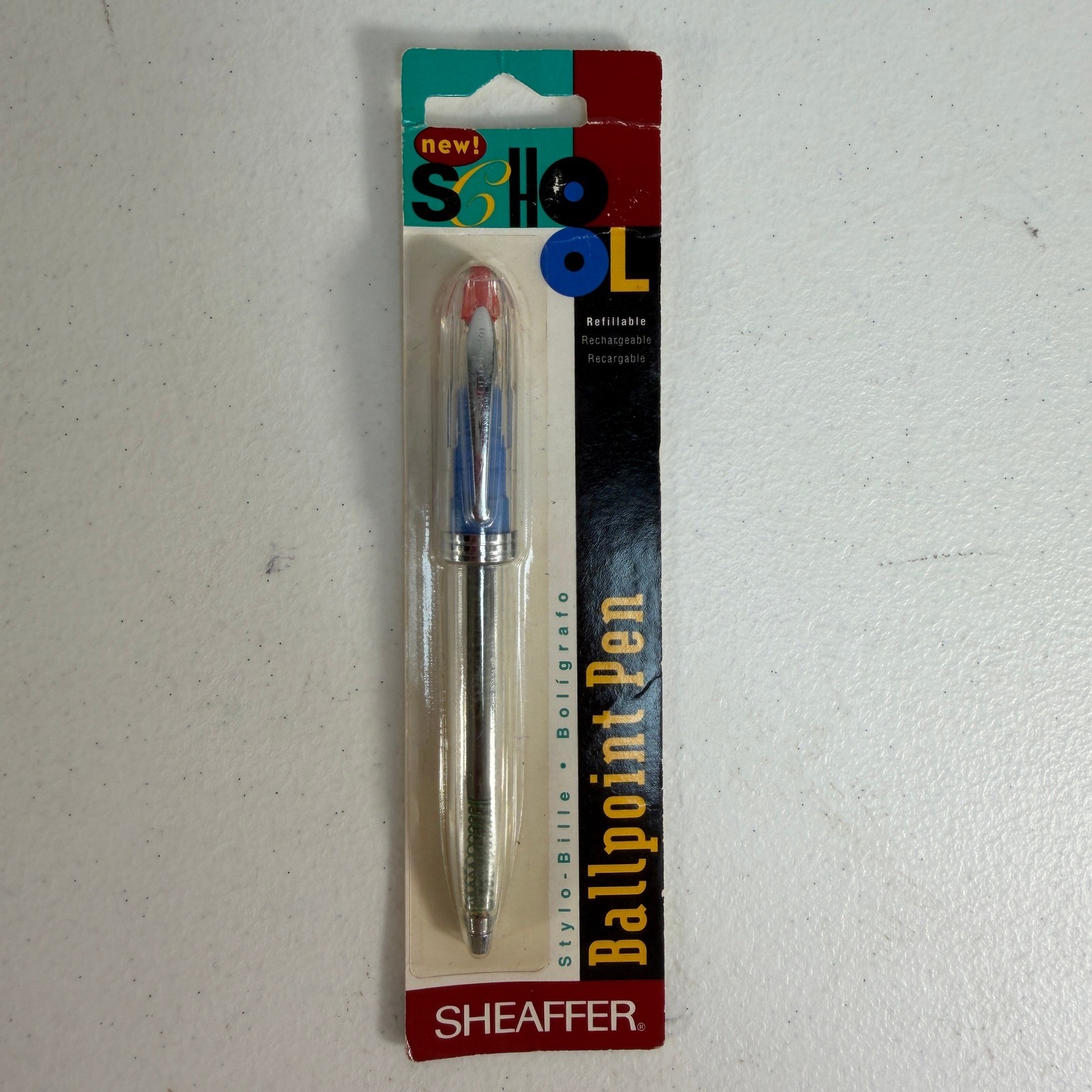 VTG Sheaffer Ballpoint Pen School Refillable Cap Activated Black Ink Clear NEW