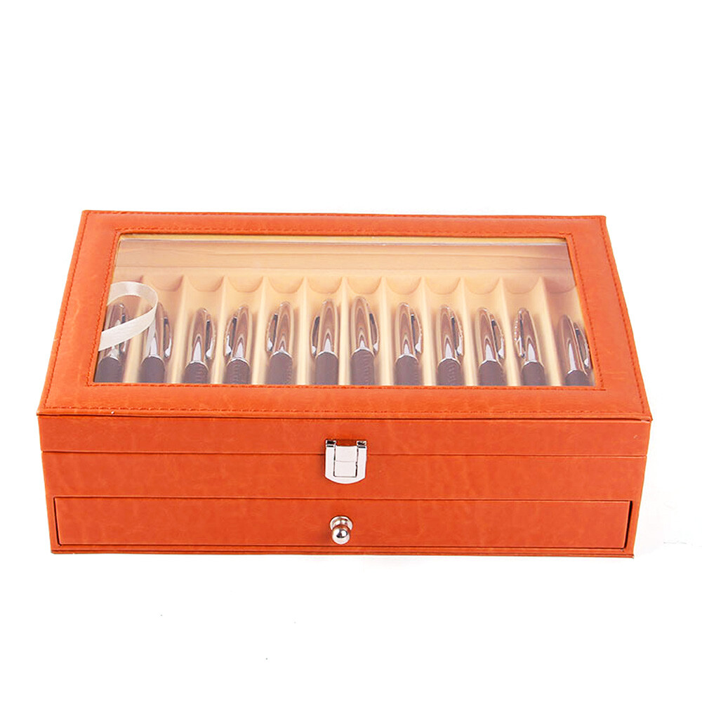24/36 Slots Fountain Pen Display Box Pencil Storage Organizer Case Collection
