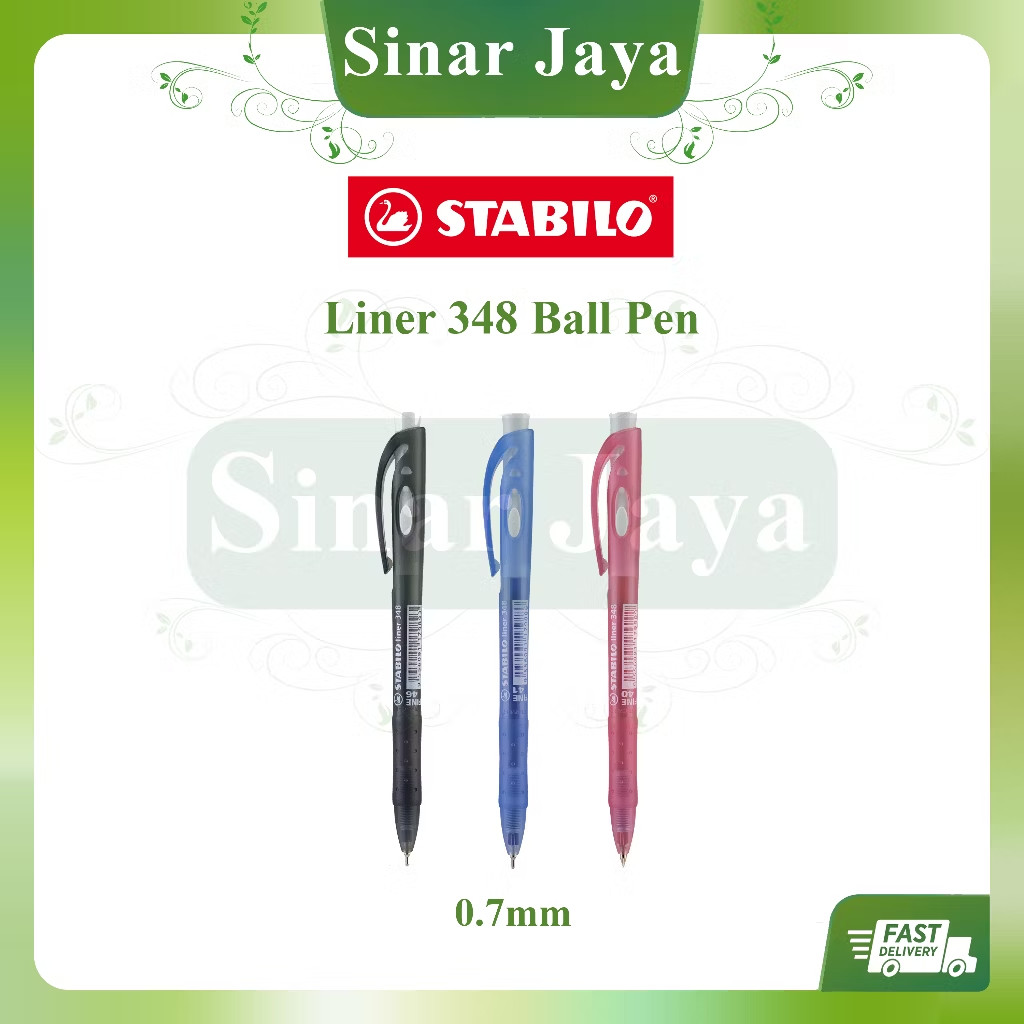 Stabilo Liner 348 Ballpoint Pen Fine 0.5mm and 0.7mm School Stationery 50pcs