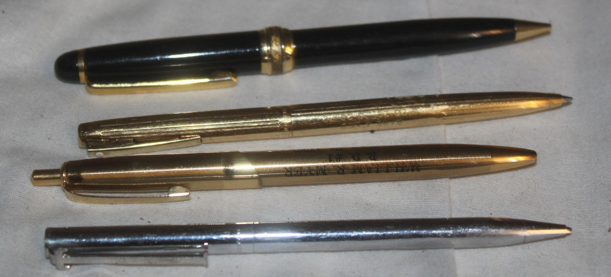 Lot 4 Vintage Collectible Writing Pens Schaeffer Capella Gold Plated Ritepoint