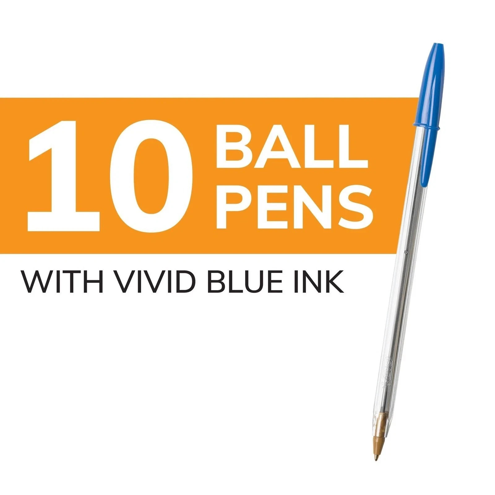 Pack of 10 Ballpoint Pen – Blue Ink Ball Point Pens for Office Writing School