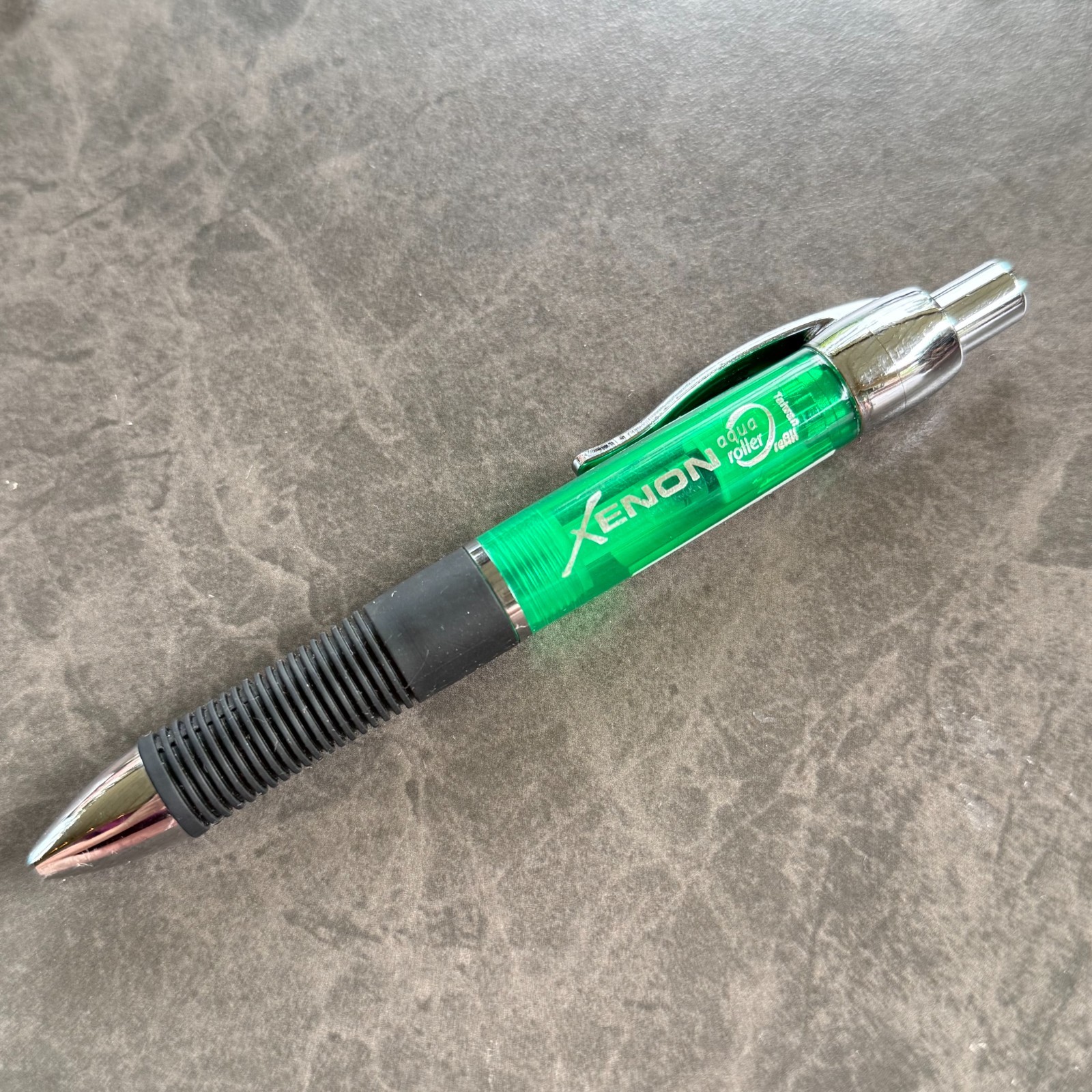 Xenon Emerald Green Aqua Roller Retractable Ballpoint Pen, Black Ink