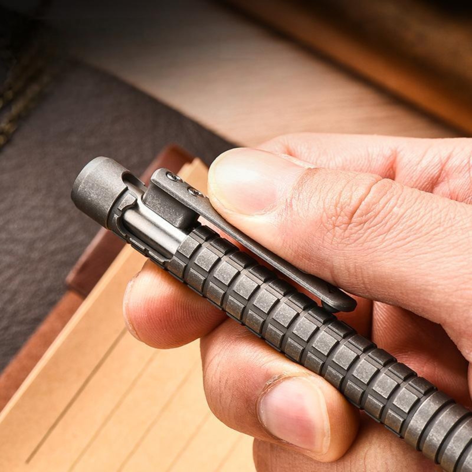 Titanium PEI Ballpoint Pen Bolt Action Signature Writing Pocket Pen EDC Office