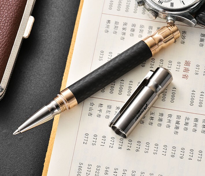 Titanium Alloy Brass Pocket Ballpoint Pen Business Office Stationery Outdoor EDC