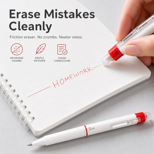 Erasable Gel Pens, 0.7mm Retractable Colored 1 Count (Pack of 24) Multicolor