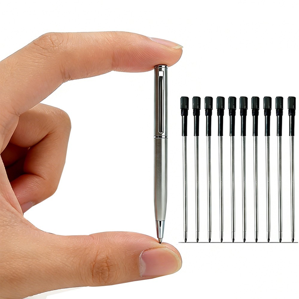 Mini Metal Twist-Activated Ballpoint Pen – Pocket-Sized 0.7mm Fine Black Ink