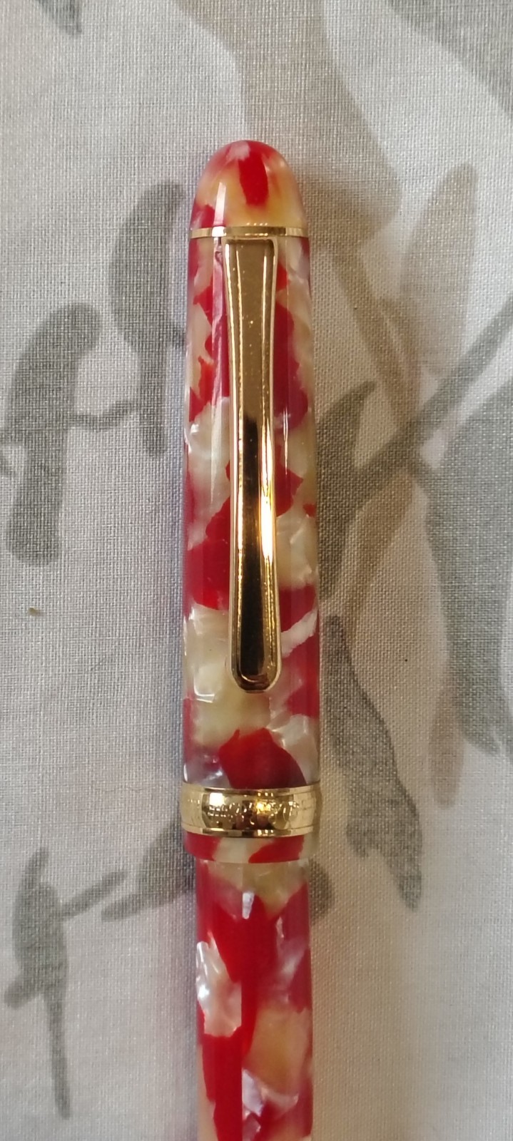 Platinum 3776 Marble Red & Yellow Ball Point pen Made In Japan