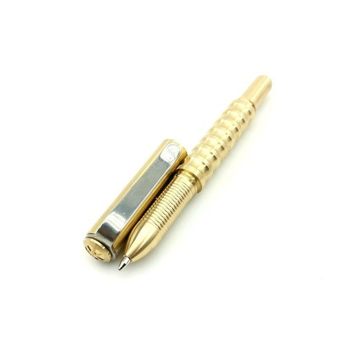 Retro Solid Brass Pocket Ballpoint Pen Signature Pen Portable Outdoor EDC Pen