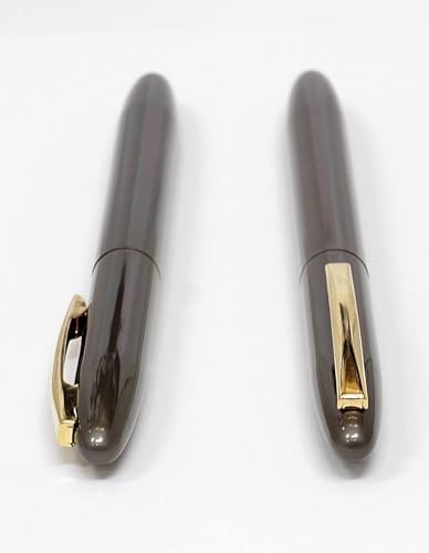 Japanese-made textured cowhide leather pen tray (blue) Brass Da Capo ballpoint