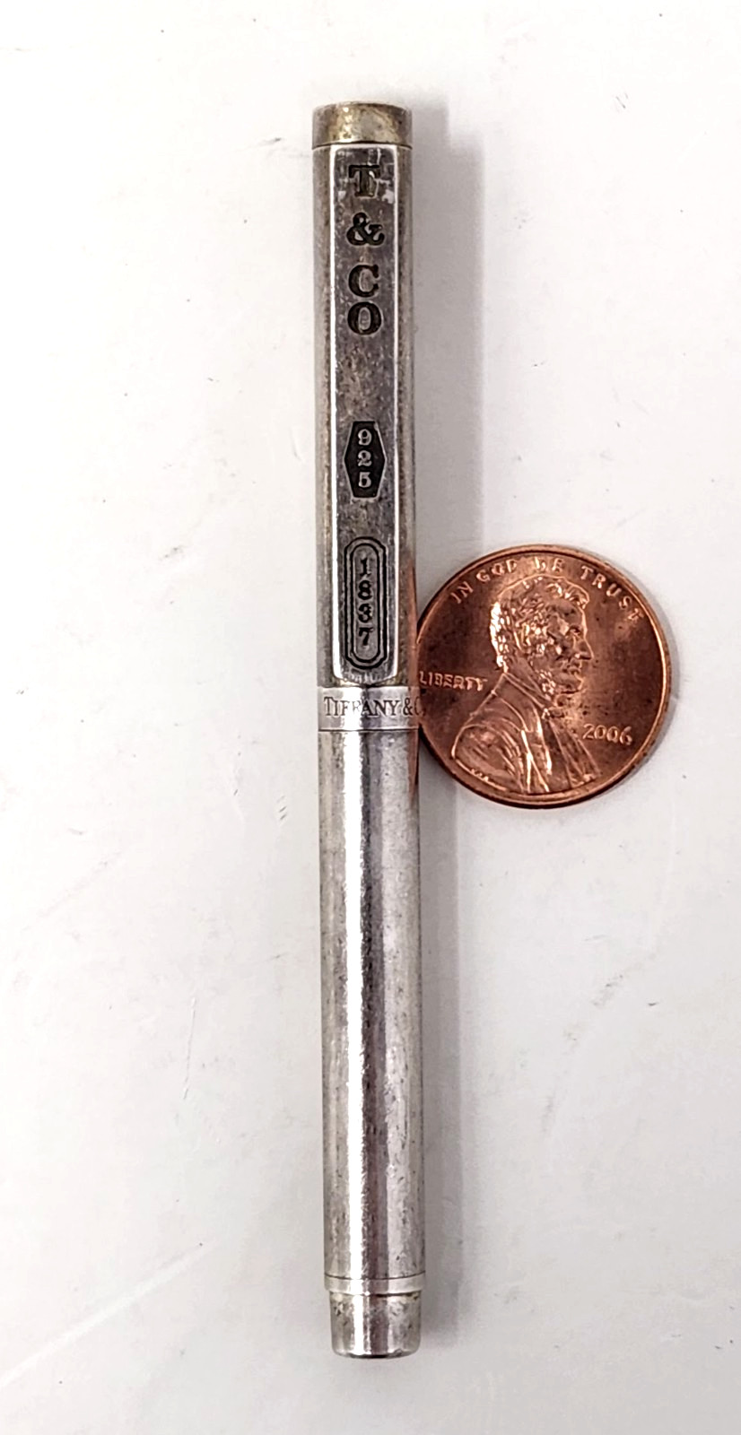 Tiffany & Co. 1837 Ballpoint Pen Sterling Silver 925 Made in Germany – 4 1/2″