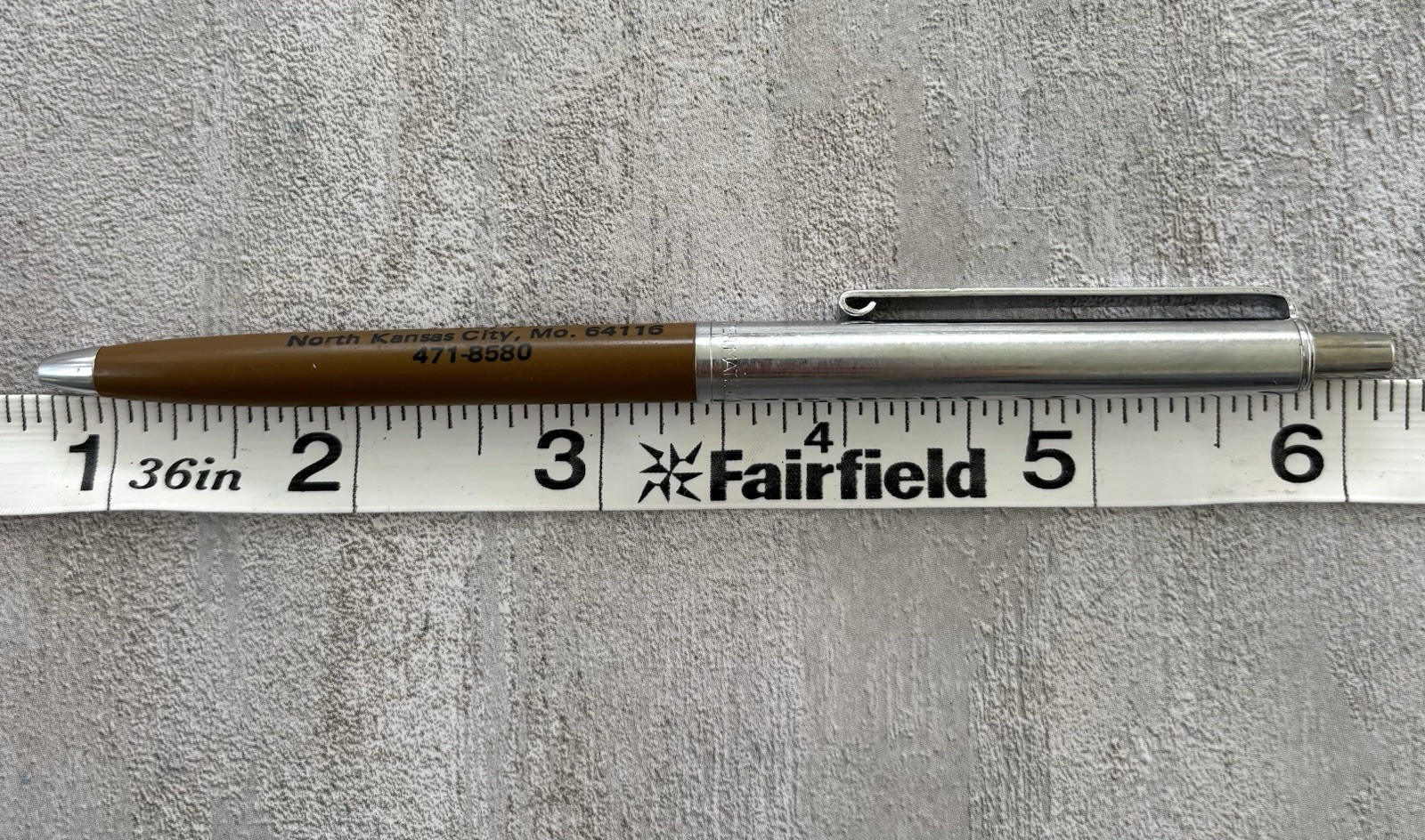 Vintage Paper Mate “The Profile” SLIM Pen Double Heart Brown & Chrome ~Dry Ink~