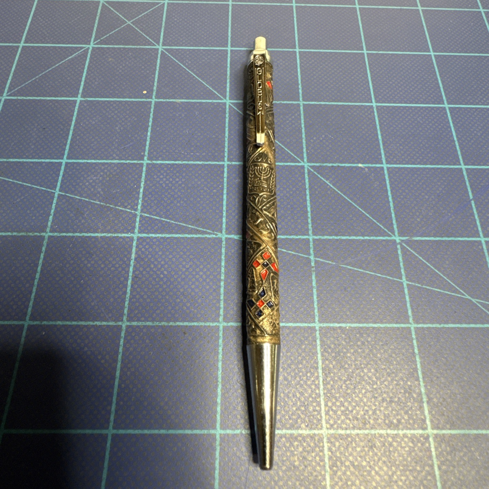 Vtg 1960’s Globus Ball Point Pen Tribes of Israel Sterling Silver 925/enamel