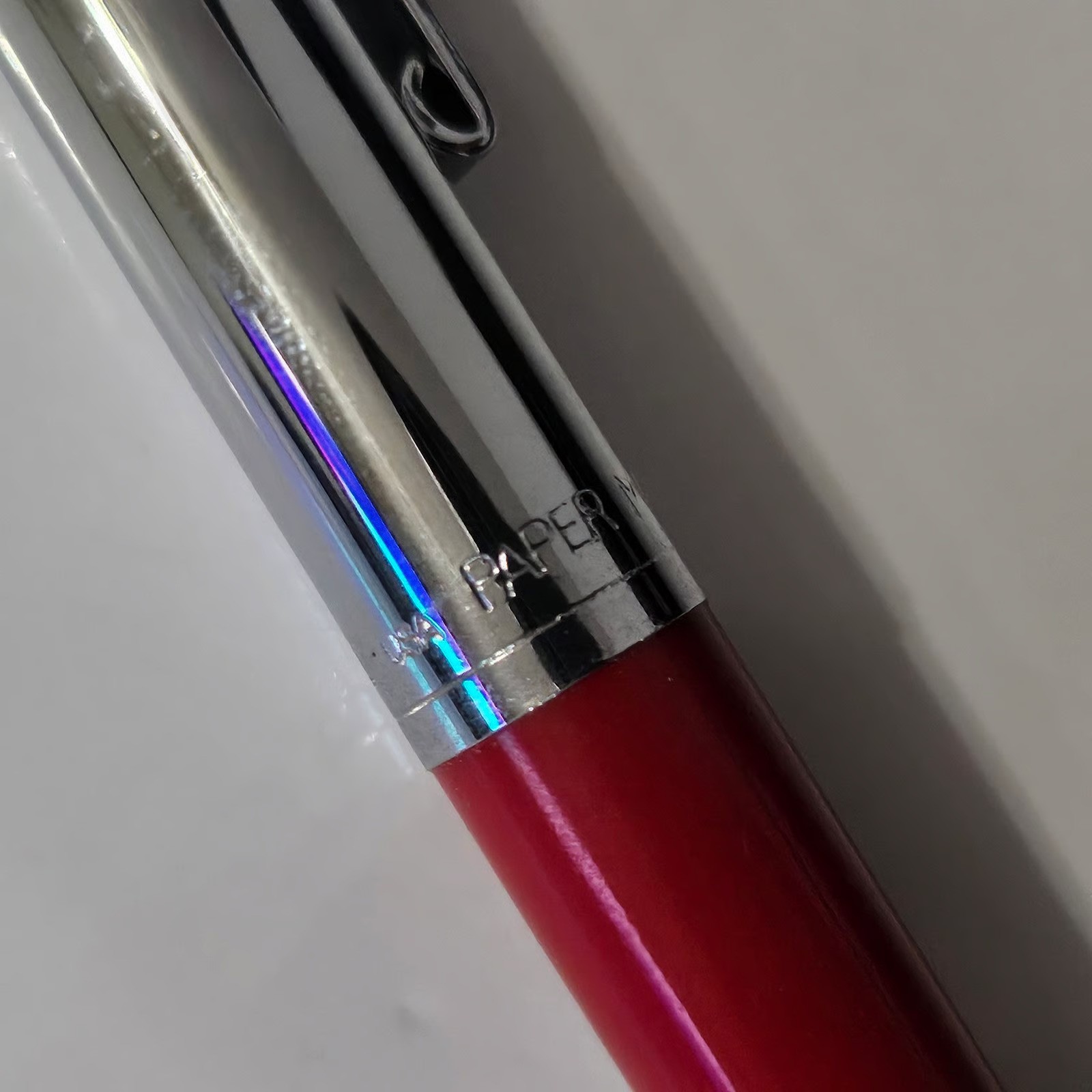 Vintage Paper Mate Double Heart Ballpoint Pen Regular Grip Red And Chrome