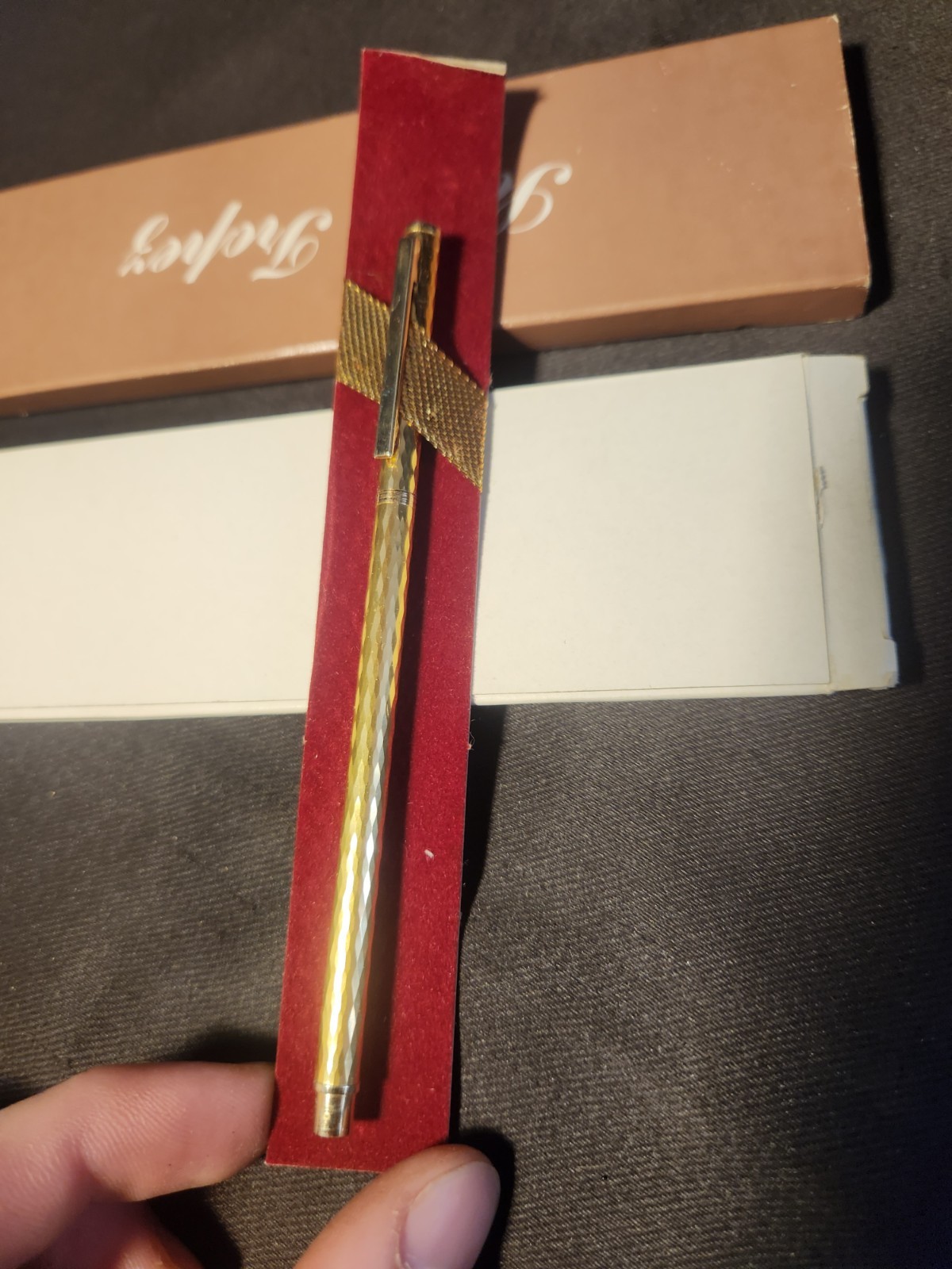 VINTAGE – Saint Tropez Pen w/ Original Box – Gold Metal Pen – Ink Color Unknown