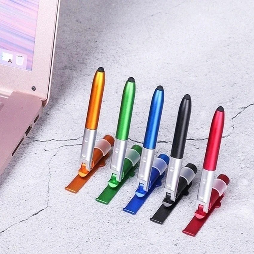 4-in-1 Multifunction Ballpoint Pen LED Light Foldable Phone Stand Night Reading