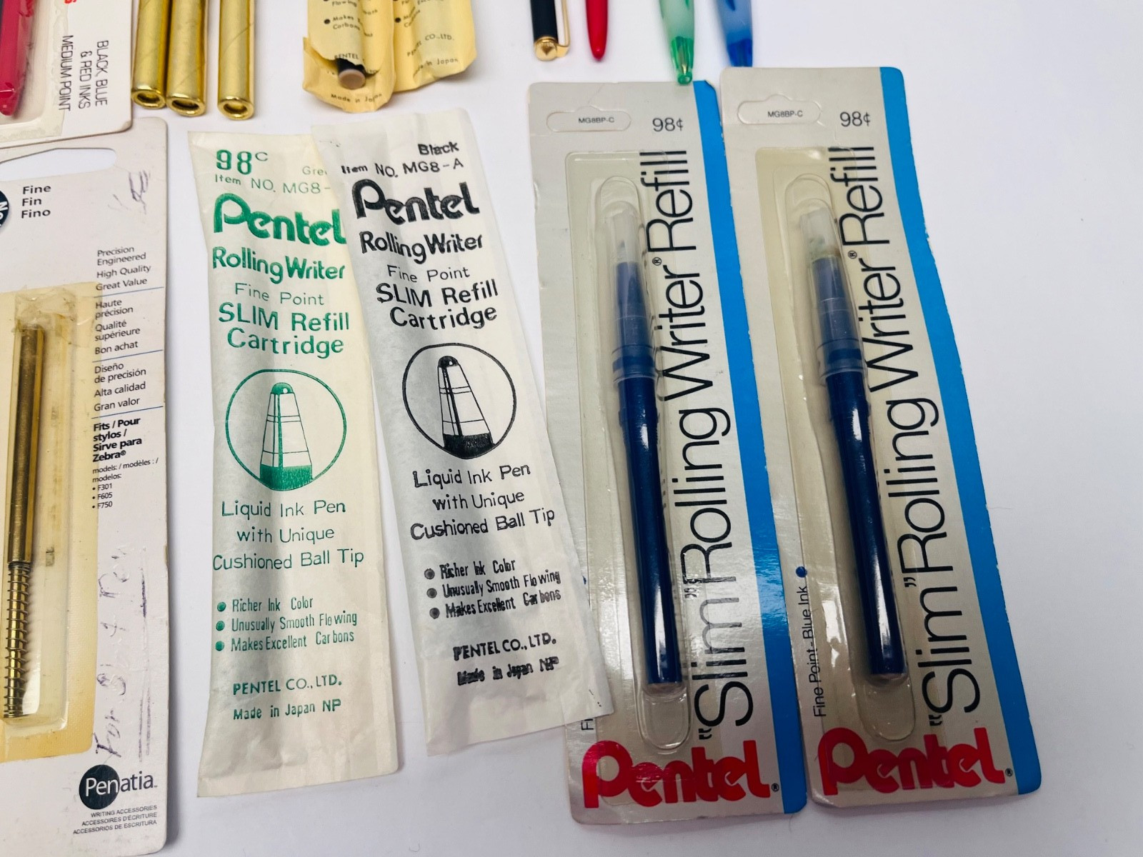 Pens & Refills Writing Instruments Lot Some Vintage Pentel Bic Fisher etc BIN 77